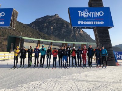 Le groupe au stade de Lago di Tesero