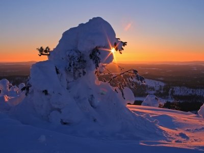 Sonne und Schnee im Einklang