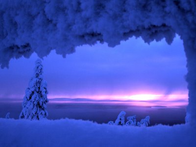 Mystische Abendlicht in Vuokatti