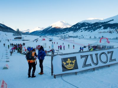 La zone d'arrivée à Zuoz