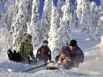 Neige, famille, amusement