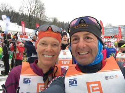 Daniel and Tanja happy after the finish line