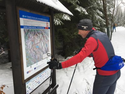 Daniel checking out the slope