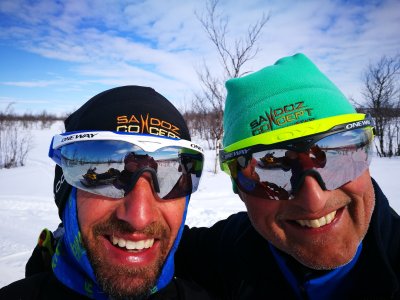 Joie à l'arrivée de l'étape !