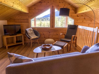 Salon en loft idéal pour l'observation des aurores