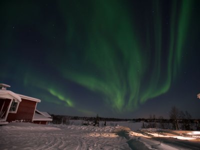 Aurores boréales au dessus du camp !