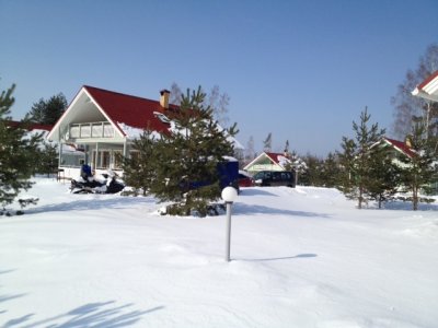 Cosy chalets of the sport arena