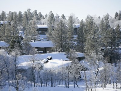 Idyllisches Blockhausdorf