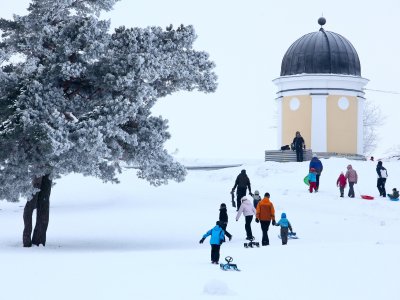 Schlittelspass im Stadtpark