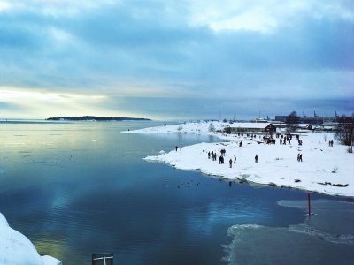 Winterliches Strandleben