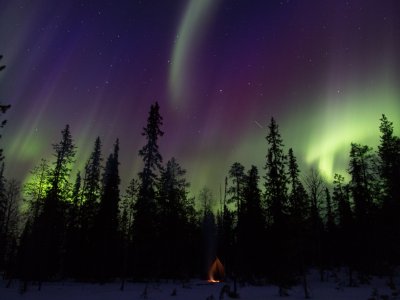 Aurora boreale nel cielo di Kalevala