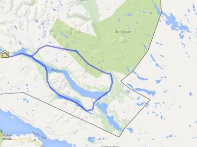 Karte Tourenverlauf Dividal Tour