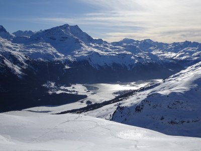 Vue depuis le sommet sur l'Engadine