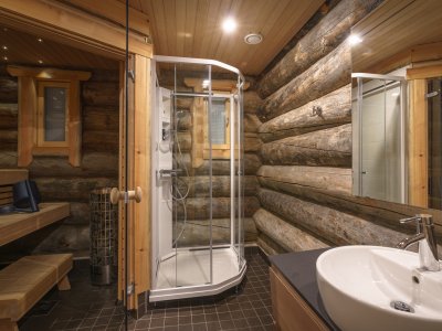 Panorama Log Cabin mit Sauna