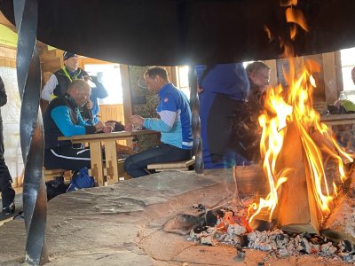 Break by the warming fire