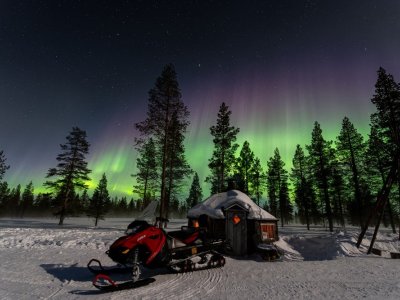 Polarnacht über dem Aurora Camp