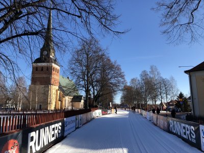 La ligne d'arrivée à Mora