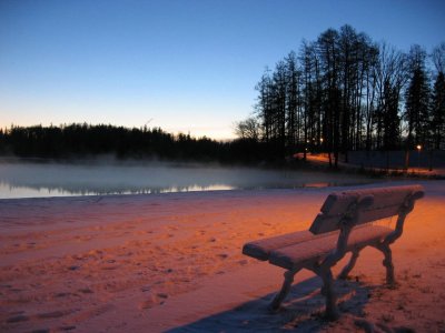 Atmosfera invernale sulla spiaggia