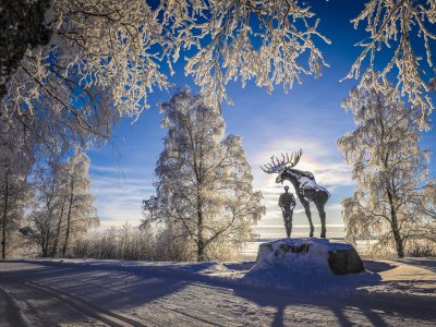 Vuokatti - Loipe- Sonne -Skulptur