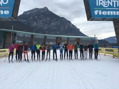 Le groupe au stade de Lago di Tesero